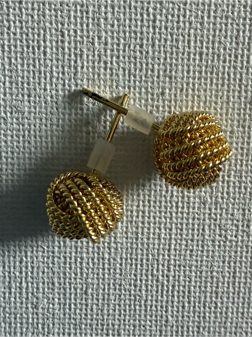 NEW Nordstrom Twisted Rope Ball Stud Earrings - Gold